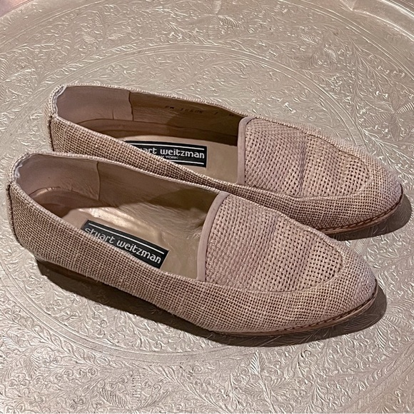 STUART WEITZMAN Womens White Woven Breathable Wova Square Toe Slip On Leather Slide Sandals Shoes B